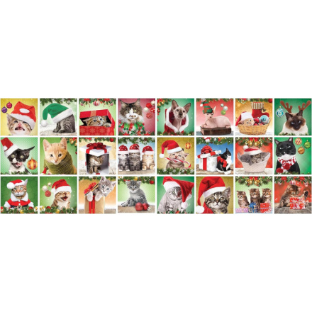 EUROGRAPHICS Puzzle Adventní kalendář: Vánoční kočky 24x50 dílků 149724