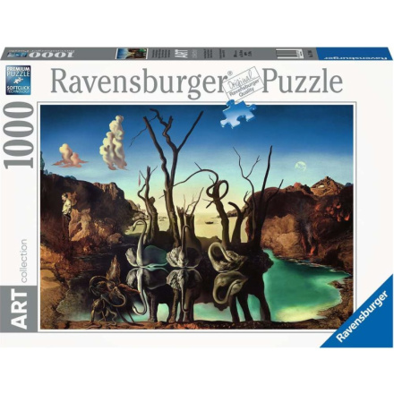 RAVENSBURGER Puzzle Art Collection: Labutě odrážející se ve vodě jako sloni 1000 dílků 149826