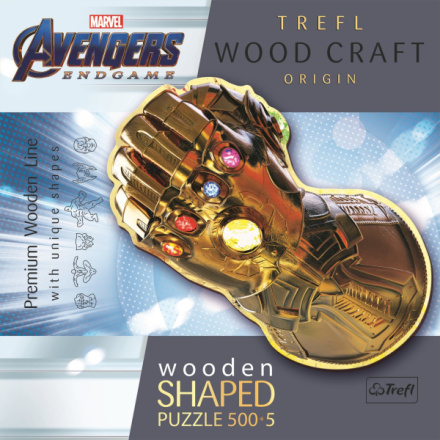 TREFL Wood Craft Origin puzzle Marvel: Rukavice nekonečna 505 dílků 149860