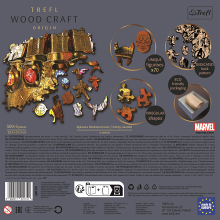 TREFL Wood Craft Origin puzzle Marvel: Rukavice nekonečna 505 dílků 149860