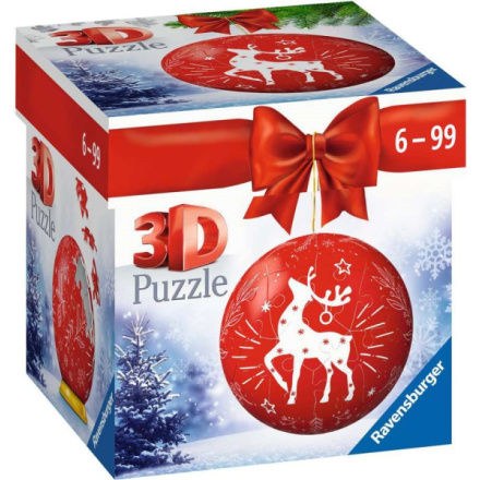 RAVENSBURGER 3D Puzzleball Vánoční ozdoba červená 54 dílků 150198