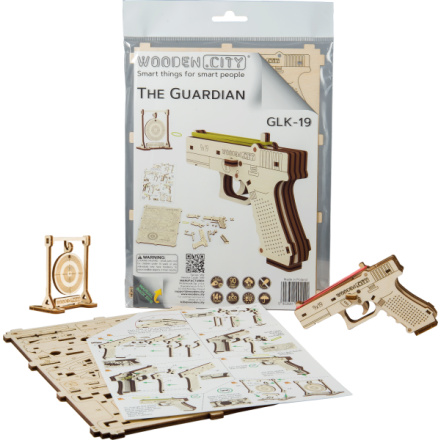 WOODEN CITY 3D puzzle Pistole Guardian GLK-19, 30 dílů 150220