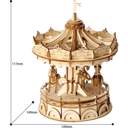 ROBOTIME Rolife 3D dřevěné puzzle Kolotoč 174 dílků 150764