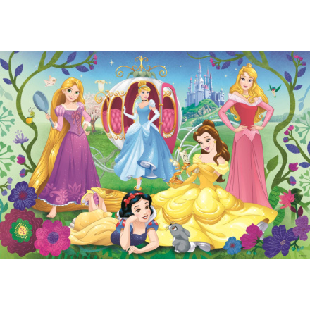 TREFL Třpytivé Glitter puzzle v kufříku Disney: Šťastné princezny 70 dílků 150816