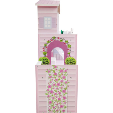 FreeON Dřevěný domeček pro panenky - světle růžový 150917