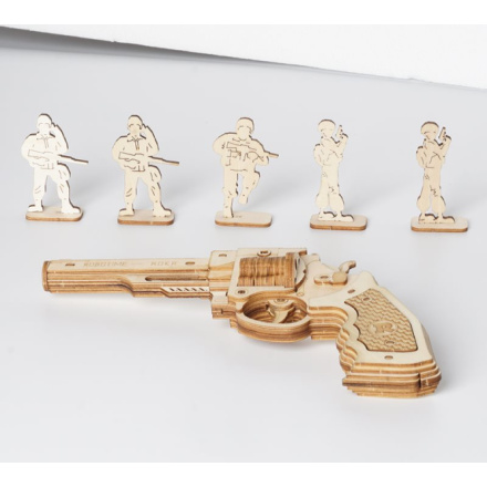 ROBOTIME Rokr 3D dřevěné puzzle Revolver Corsac M60 102 dílků 151183