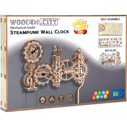 WOODEN CITY 3D puzzle Steampunk nástěnné hodiny 269 dílů 151198