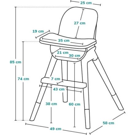 LIONELO Jídelní židlička Koen 2v1 Grey Stone 151306