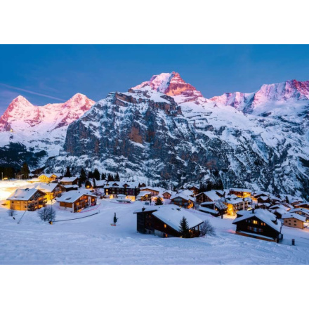 RAVENSBURGER Puzzle Dechberoucí hory: Bernská vysočina, Murren ve Švýcarsku 1000 dílků 151461
