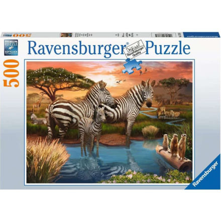 RAVENSBURGER Puzzle Zebry u napajedla 500 dílků 151510