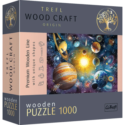 TREFL Wood Craft Origin puzzle Cesta sluneční soustavou 1000 dílků 152070