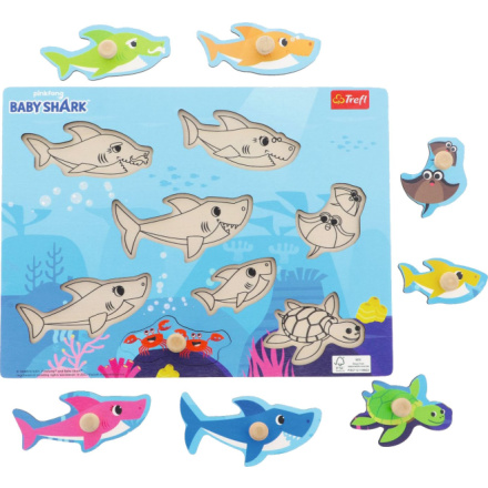 TREFL Dřevěná vkládačka Baby Shark 152165