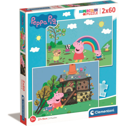 CLEMENTONI Puzzle Prasátko Pepina 2x60 dílků 152755