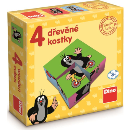 DINO Obrázkové kostky Krteček, 4 kostky 153220