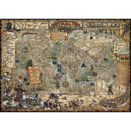 HEYE Puzzle Map Art: Svět pirátů 2000 dílků 155648
