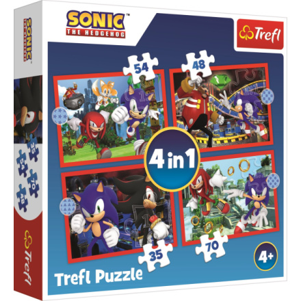 TREFL Puzzle Sonic: Dobrodružná jízda 4v1 (35,48,54,70 dílků) 155979