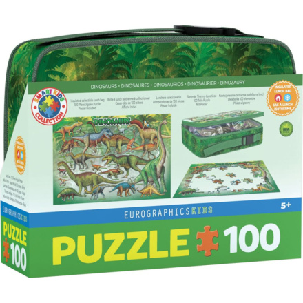 EUROGRAPHICS Puzzle ve svačinovém boxu Dinosauři 100 dílků 156068