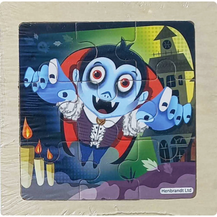 Dřevěné puzzle Halloween párty: Upír 9 dílků 156360