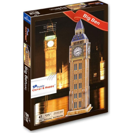 CLEVER&HAPPY 3D puzzle Big Ben, Londýn 47 dílků 156822