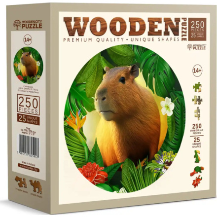 WOODEN CITY Dřevěné puzzle Kapybara 250 dílků 156967
