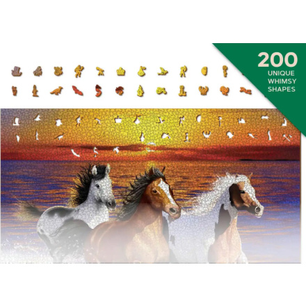 WOODEN CITY Dřevěné puzzle Divocí koně na pláži 4000 dílků 157225