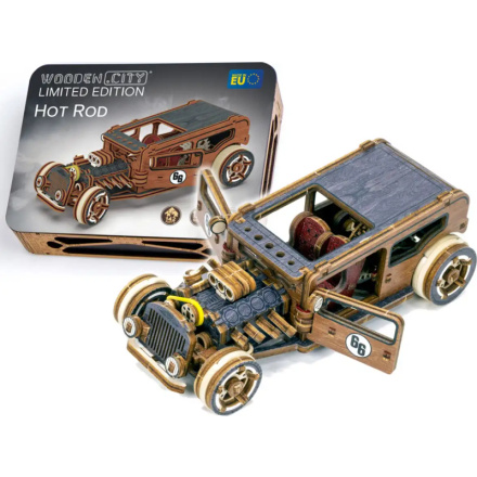 WOODEN CITY 3D puzzle Automobil Hot Rod Limitovaná edice 142 dílů 157258