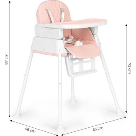 ECOTOYS Jídelní židlička 3v1 růžová 157431