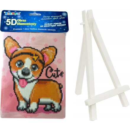 Norimpex Diamantové malování Welsh corgi 15x20cm se stojánkem 157571