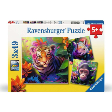 RAVENSBURGER Puzzle Mláďata z džungle 3x49 dílků 157890