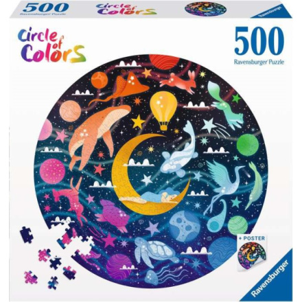 RAVENSBURGER Kulaté puzzle Kruh barev: Sny 500 dílků 157954