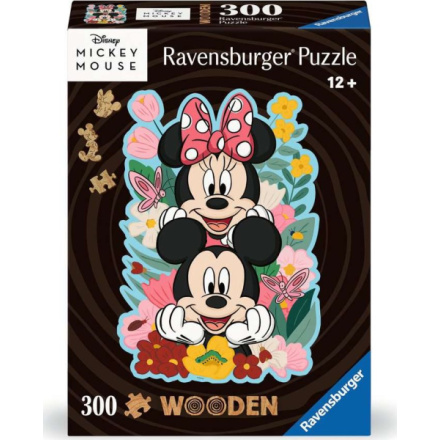 RAVENSBURGER Dřevěné obrysové puzzle Mickey a Minnie 300 dílků 157992