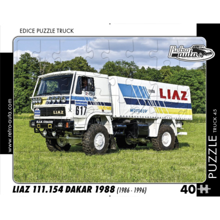 RETRO-AUTA Puzzle TRUCK č.45 Liaz 111.154 Dakar 1988 (1986 - 1996) 40 dílků 158572