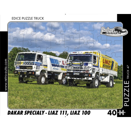 RETRO-AUTA Puzzle TRUCK č.47 Dakar speciály - LIAZ 111, LIAZ 100 - 40 dílků 158574