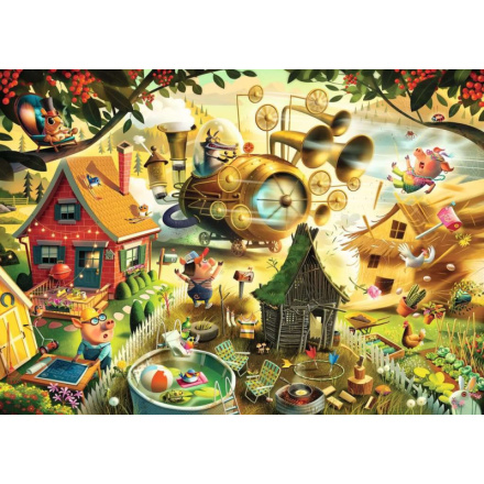 RAVENSBURGER Puzzle Pozor, prasátka! (Tři malá prasátka) 1000 dílků 158666