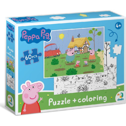 DODO Oboustranné puzzle Prasátko Peppa: Na chalupě 60 dílků 158945