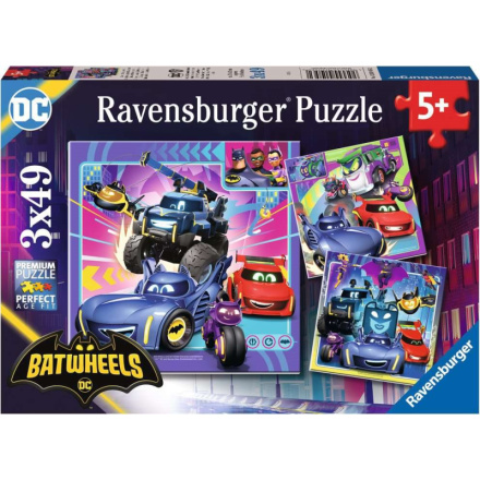 RAVENSBURGER Puzzle Batwheels 3x49 dílků 159013