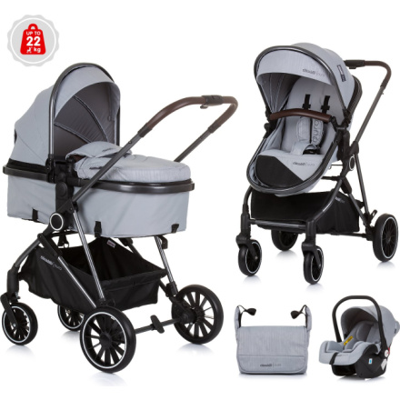 CHIPOLINO Kočárek kombinovaný Aura 2v1 Ash Grey 159238 , 2024