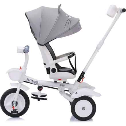 CHIPOLINO Tříkolka se stříškou Futuro 2v1 Grey 159598