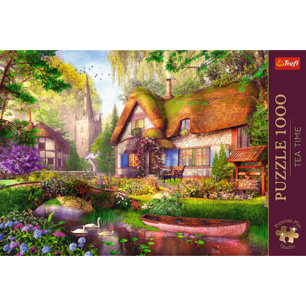 TREFL Puzzle Premium Plus Tea Time: Dřevěná chata 1000 dílků 159670