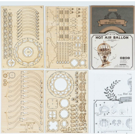 ROBOTIME Rolife 3D dřevěné puzzle Horkovzdušný balón 140 dílků 159780