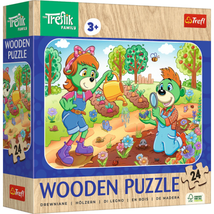 Dřevěné puzzle Treflíci: Seznamte se s rodinou Treflíků 24 dílků 161007