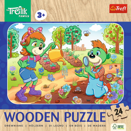 Dřevěné puzzle Treflíci: Seznamte se s rodinou Treflíků 24 dílků 161007