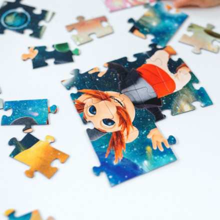 Třpytivé puzzle Treflíci: Mezi hvězdami 100 dílků 161609