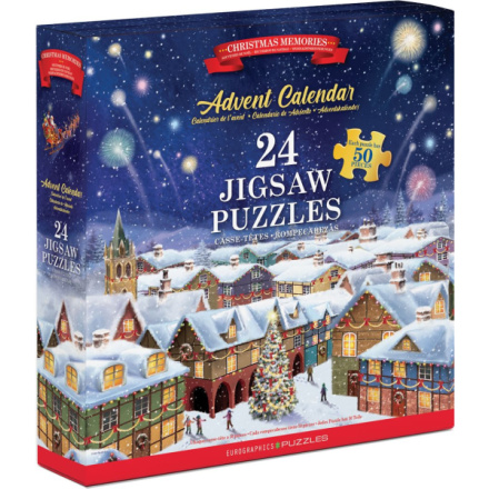 EUROGRAPHICS Puzzle Adventní kalendář: Vánoční vzpomínky 24x50 dílků 161701