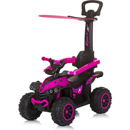 CHIPOLINO Odrážedlo se stříškou a vodící tyčí ATV Pink 162094