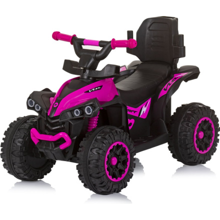 CHIPOLINO Odrážedlo se stříškou a vodící tyčí ATV Pink 162094