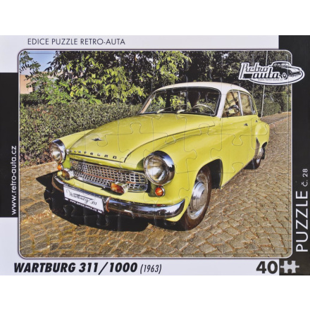 RETRO-AUTA Puzzle č.28 Wartburg 311,1000 (1963) 40 dílků 162135