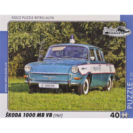 RETRO-AUTA Puzzle č.33 Škoda 1000 MB VB (1967) 40 dílků 162137