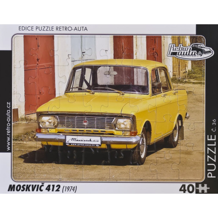 RETRO-AUTA Puzzle č.36 Moskvič 412 (1974) 40 dílků 162139