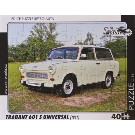 RETRO-AUTA Puzzle č.56 Trabant 601 S Universal (1981) 40 dílků 162146